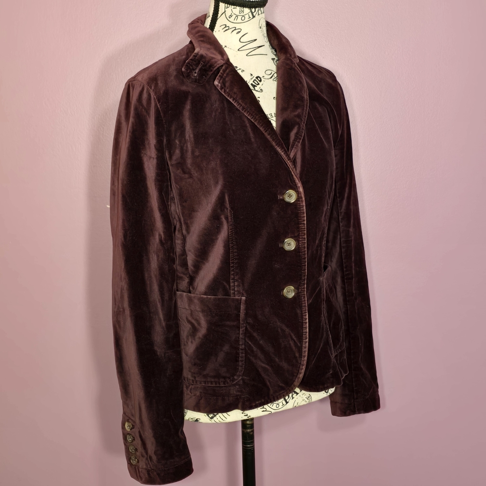 J. Crew Purple Burgundy Velvet Blazer Y2K Goth 4 - Picture 14 of 15